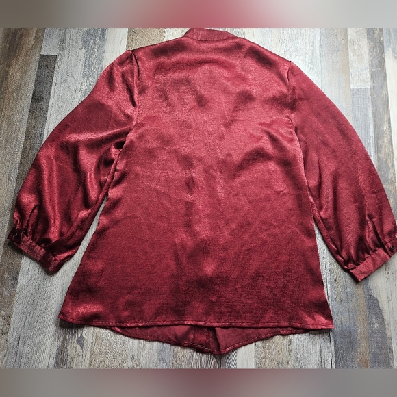 ModCloth Blouse Small Burgundy - Picture 7 of 12